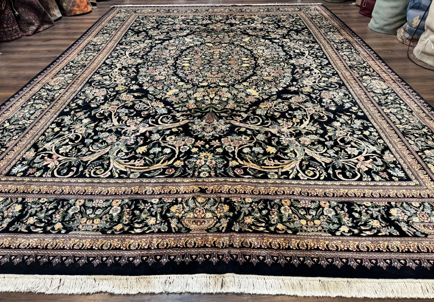 Pak Persian Rug 10x14 Hand Knotted Wool Floral Vintage Carpet 225 KPSI