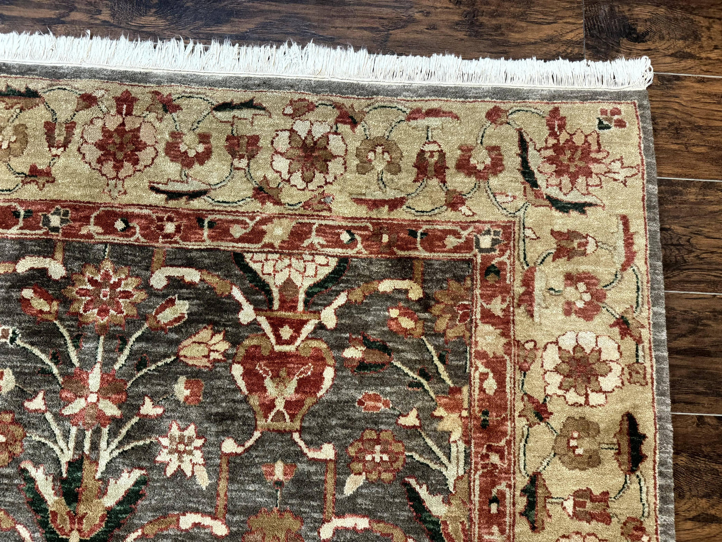 Persian Mahal Rug 6x9 Handmade Wool Oriental Carpet Floral Design