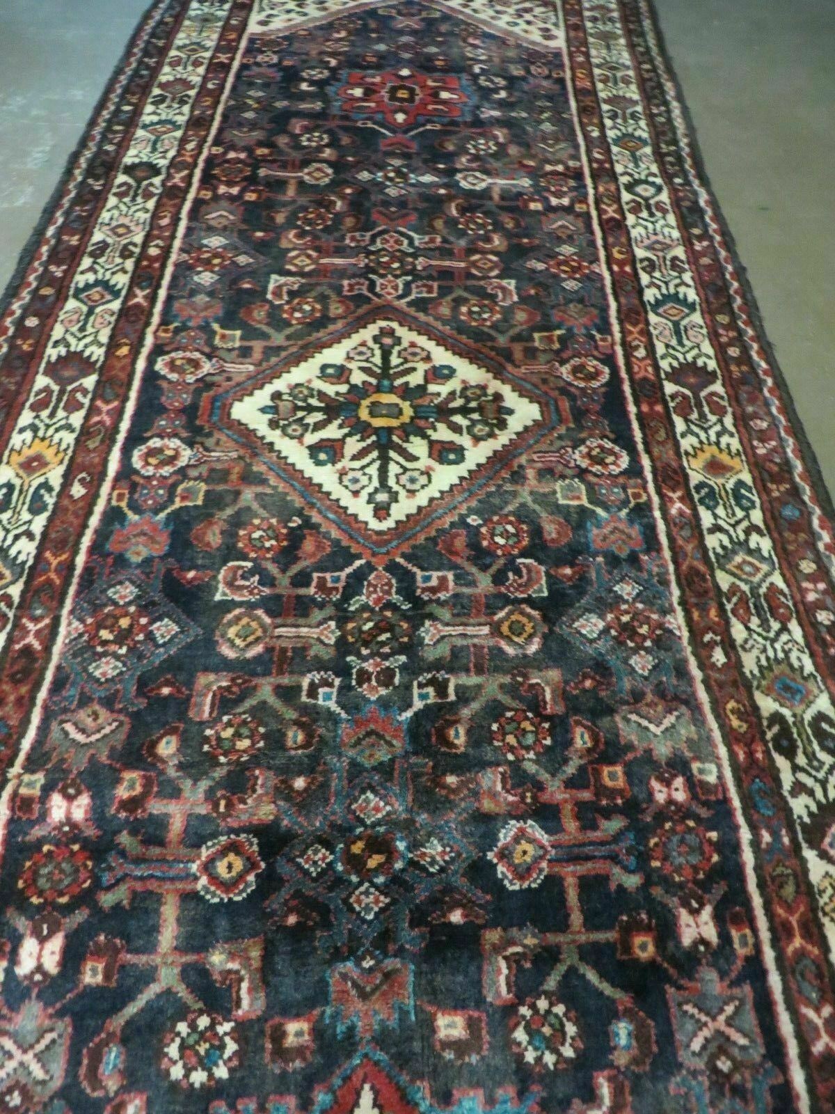 Antique Turkish Wool Runner Rug Handwoven Allover Pattern 3 Ft 6 In By 10 Ft 3 In