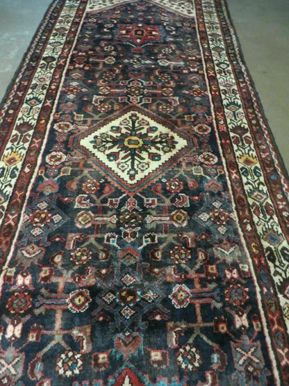 Antique Turkish Wool Runner Rug Handwoven Allover Pattern 3 Ft 6 In By 10 Ft 3 In