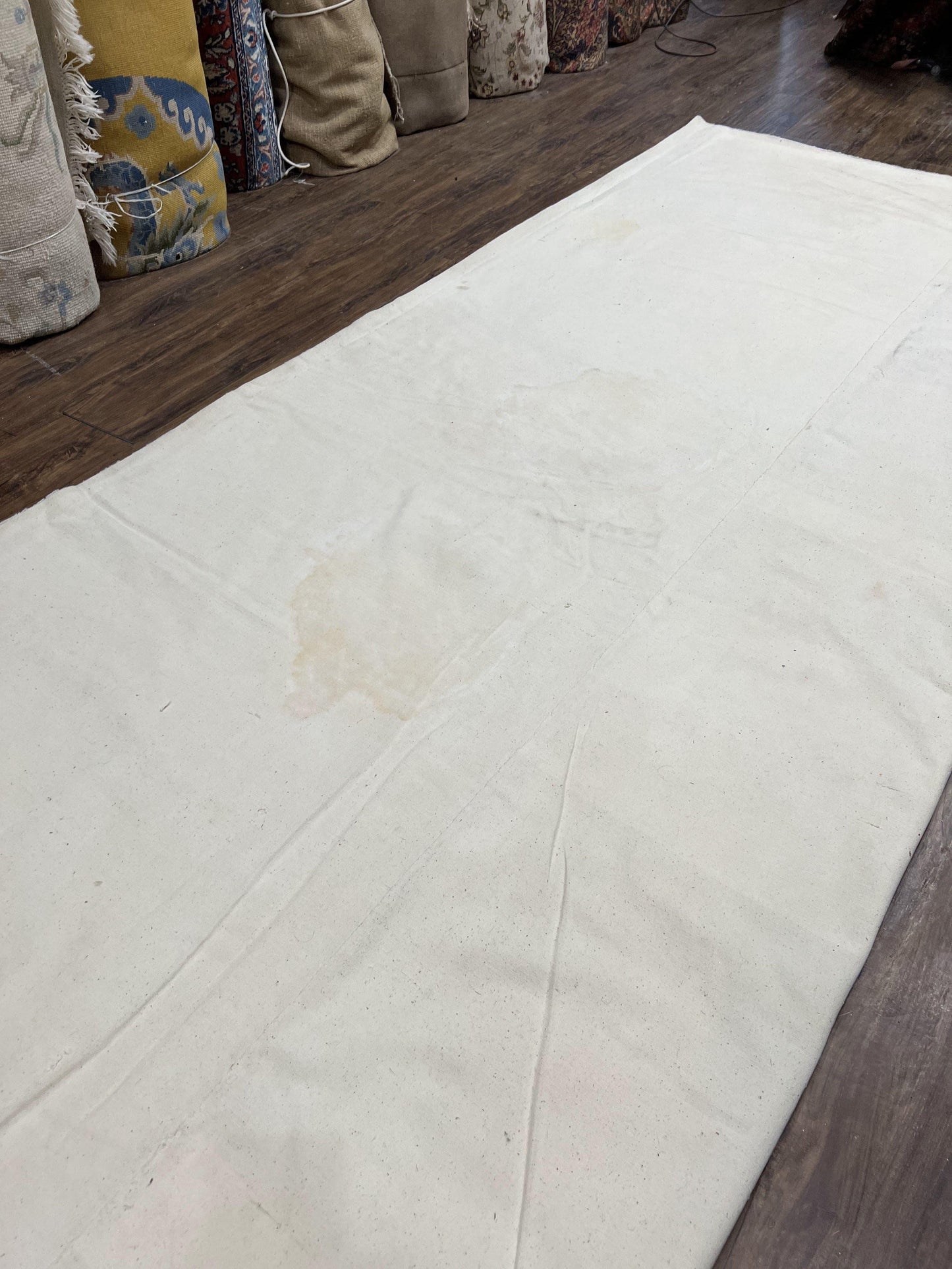 Hand Stitched Wool Rug Chain Stitched 9x12 Vintage Indian Medallion Rug