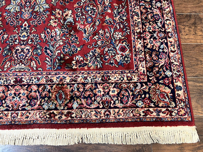 Karastan Rug 5.9 x 9 Red Sarouk #785, Wool Karastan Carpet, Original 700 Series, Vintage Karastan Oriental Rug Discontinued