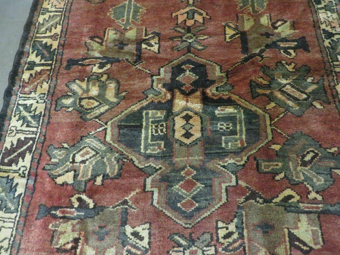Antique Turkish Wool Rug 4x6 Handmade Vegetable Dye With Rich Pattern