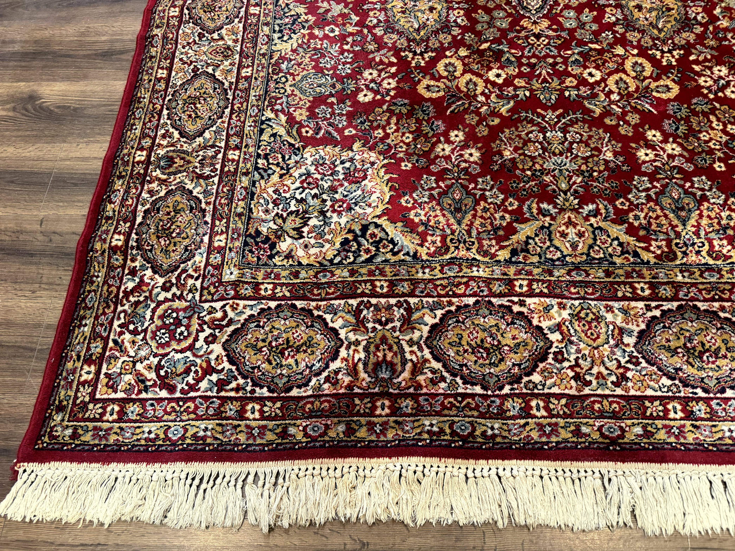 Persian Wool Rug 7x10, Couristan Carpet, Belgium Power Loomed Rug, Red, Floral, Traditional