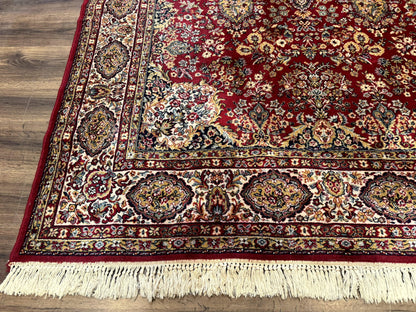 Persian Wool Rug 7x10, Couristan Carpet, Belgium Power Loomed Rug, Red, Floral, Traditional