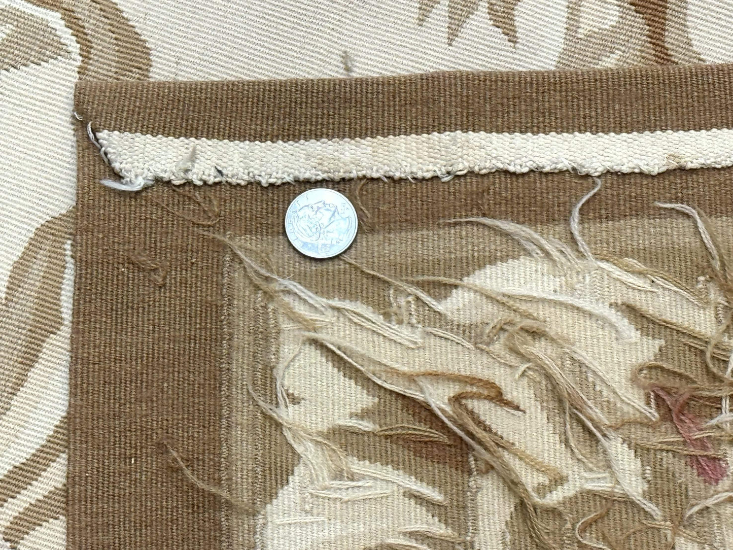 Aubusson Rug 6x9 Hand Knotted Wool Vintage Area Rug For Living Room