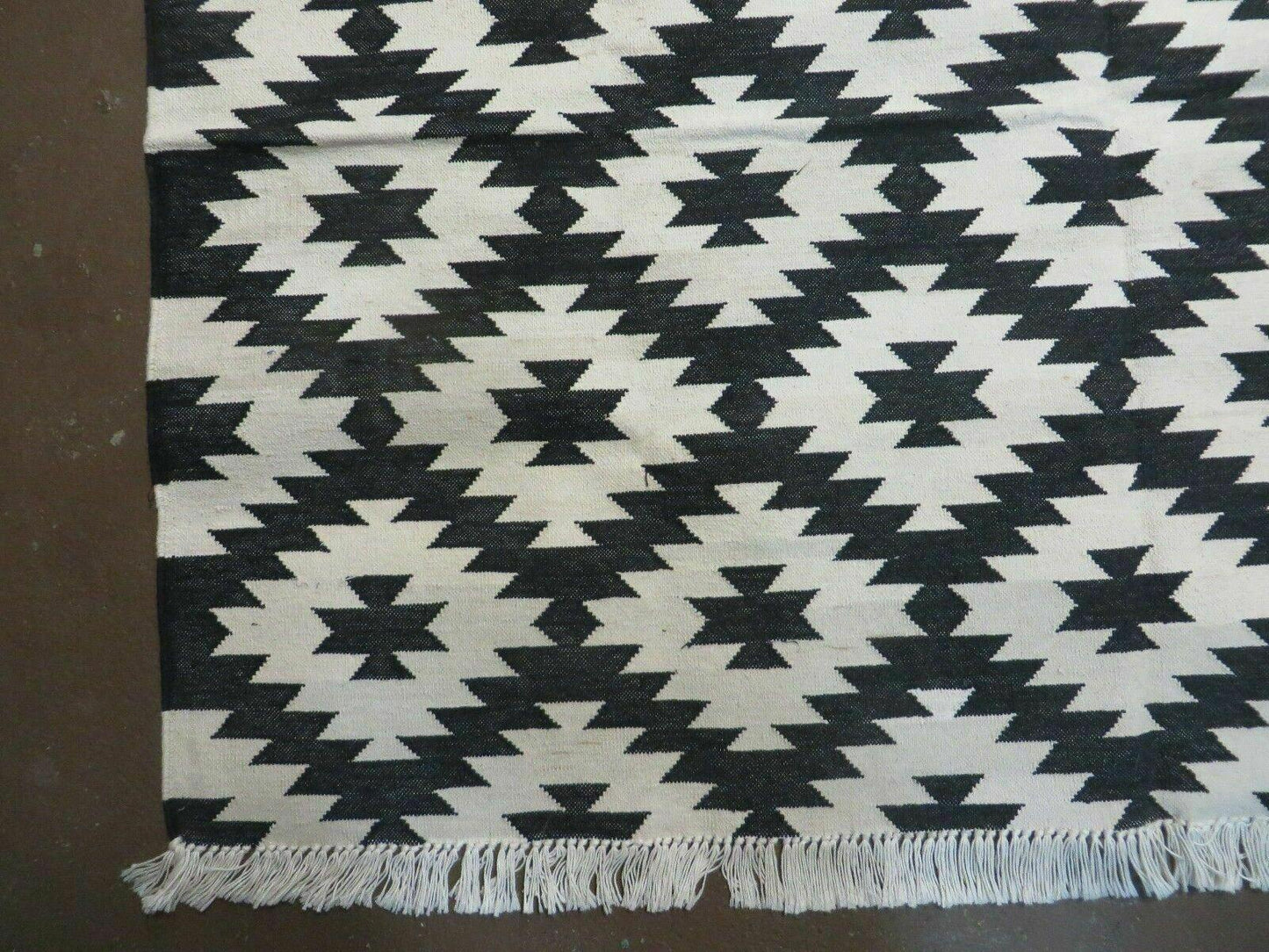 Hand Woven Wool Rug 4 Ft By 6 Ft Kilim Dhurrie Modern Oriental Area Rug Reversible