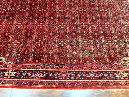 Persian Tribal Rug Hand Knotted Wool Palace Size 11x17 Red Hamadan Dargazin