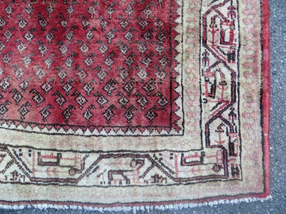 3'7"X 10' Antique Handmade India Oriental Paisley Wool Runner Rug Vegy # 31