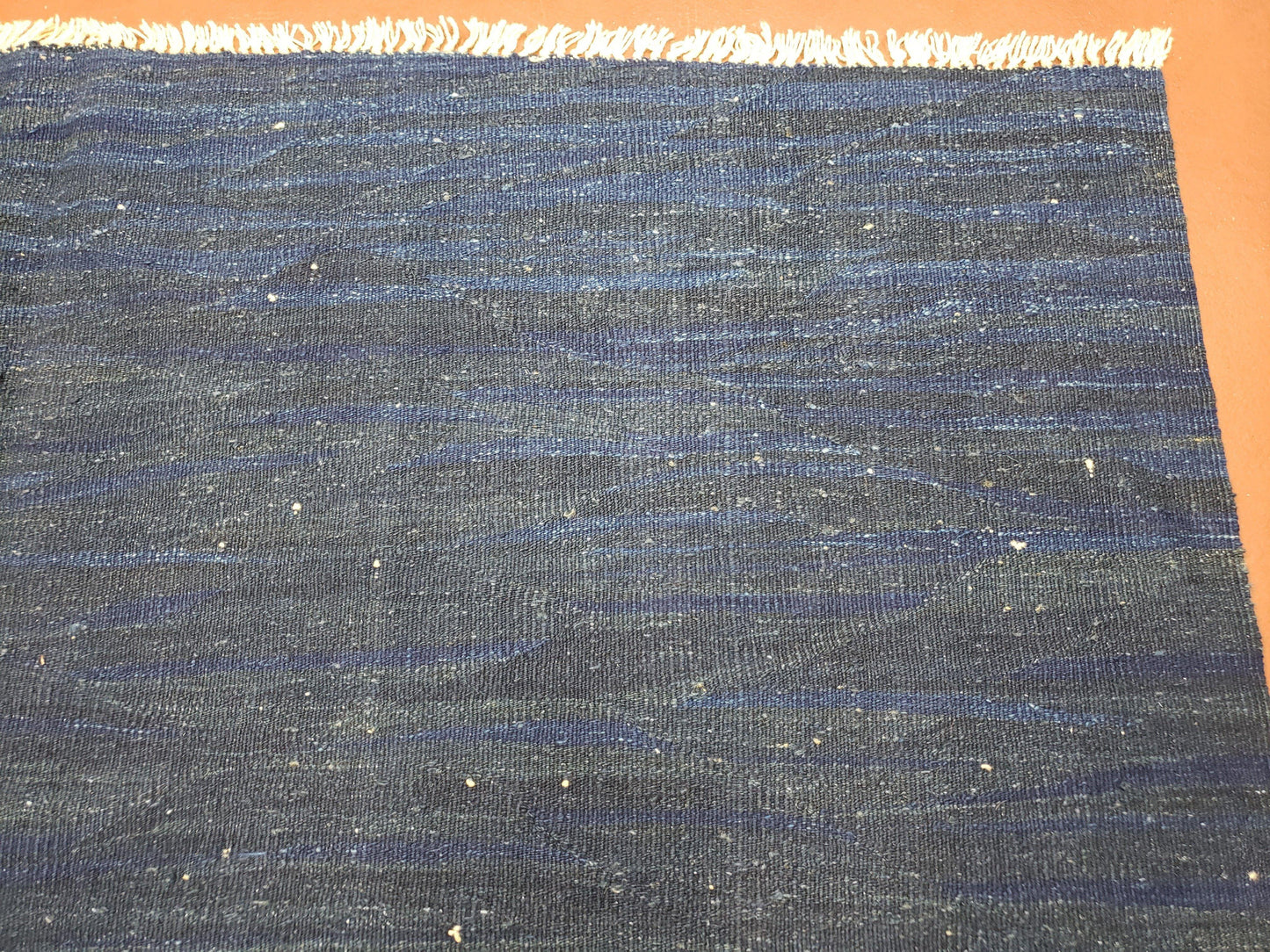 Turkish Kilim Rug 6x9 Wool Flatweave Blue Abstract Boho Decor