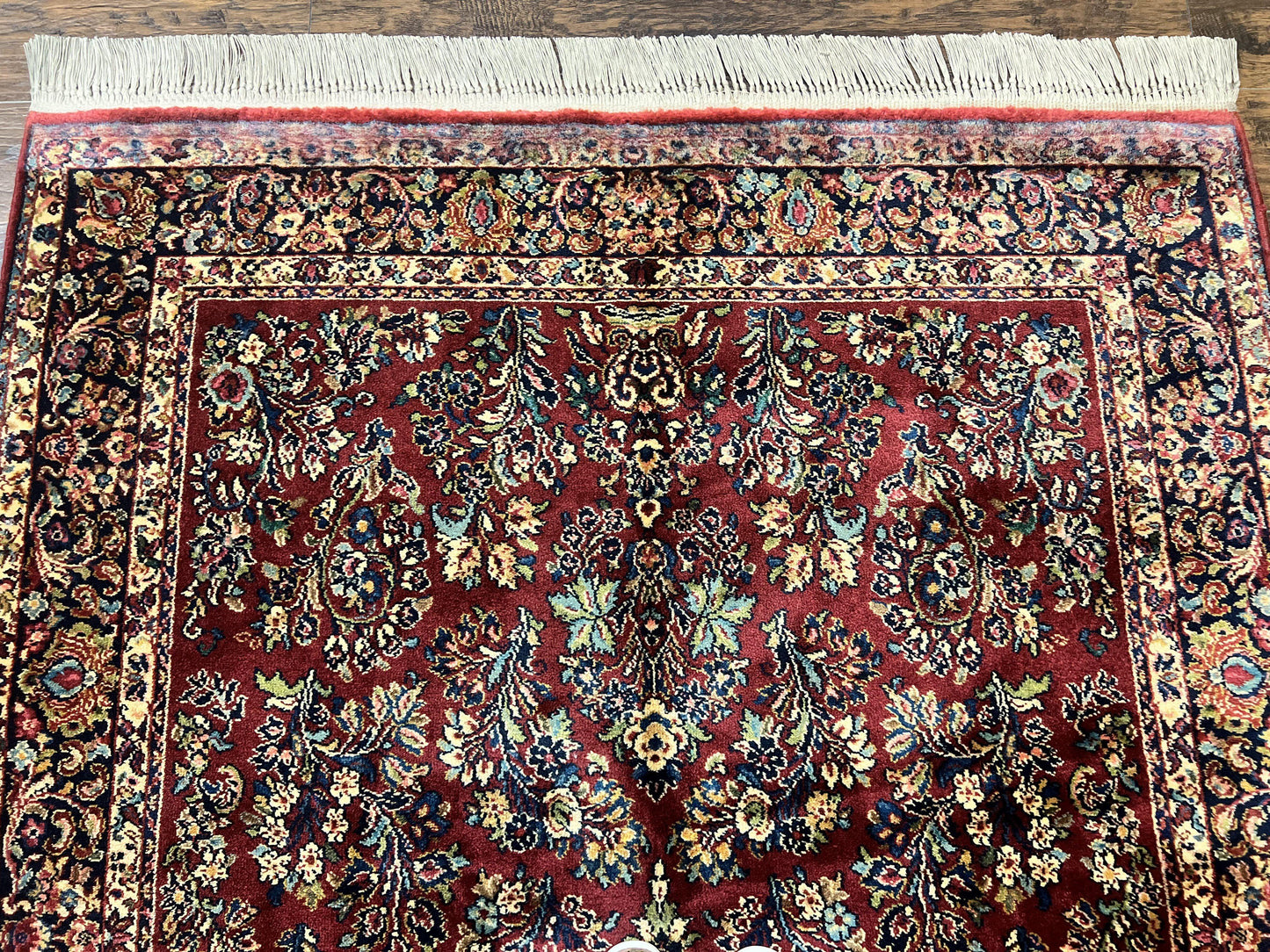 Karastan Red Sarouk Wool Rug 5.9x9 Vintage Oriental Carpet Original 700 Series