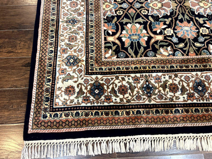 Indo Persian Bidjar Rug 6x10 Vintage Handmade Wool Carpet Allover Pattern