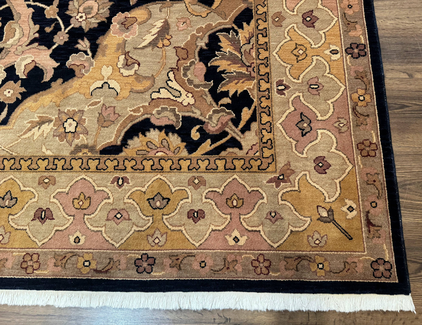 Handmade Wool Rug 8x10, Black & Dark Beige, Nourison, Traditional Rug