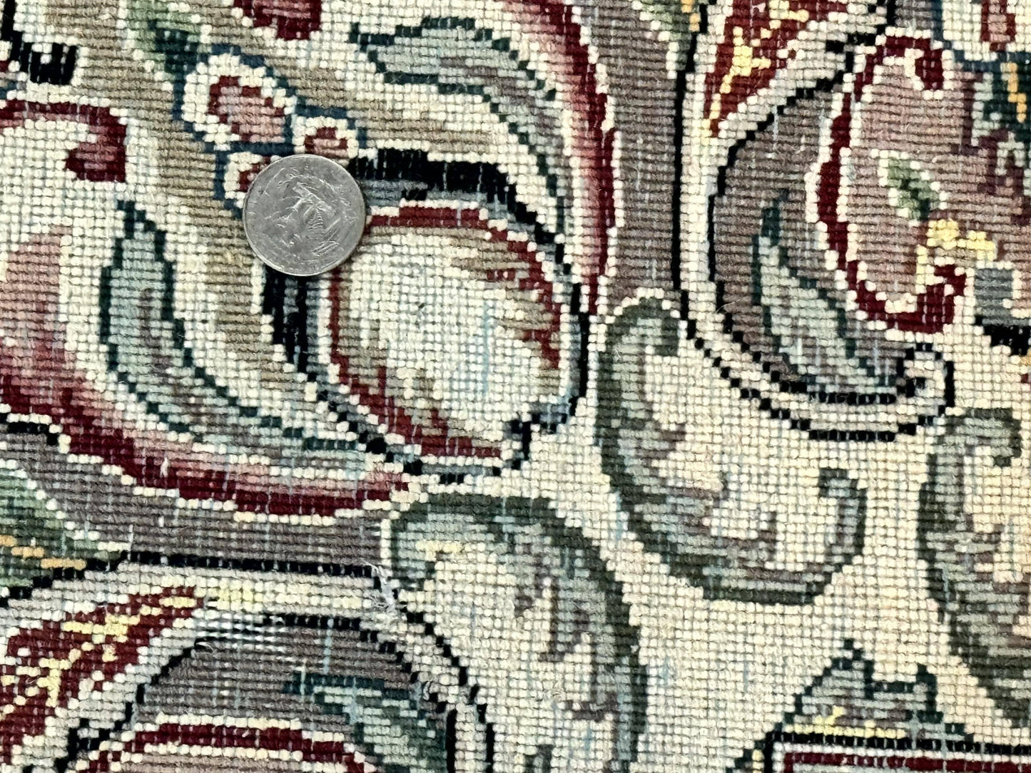 Black Pak Persian Rug 8x11 Hand Knotted Wool Silk Highlights Floral Vintage 200 KPSI