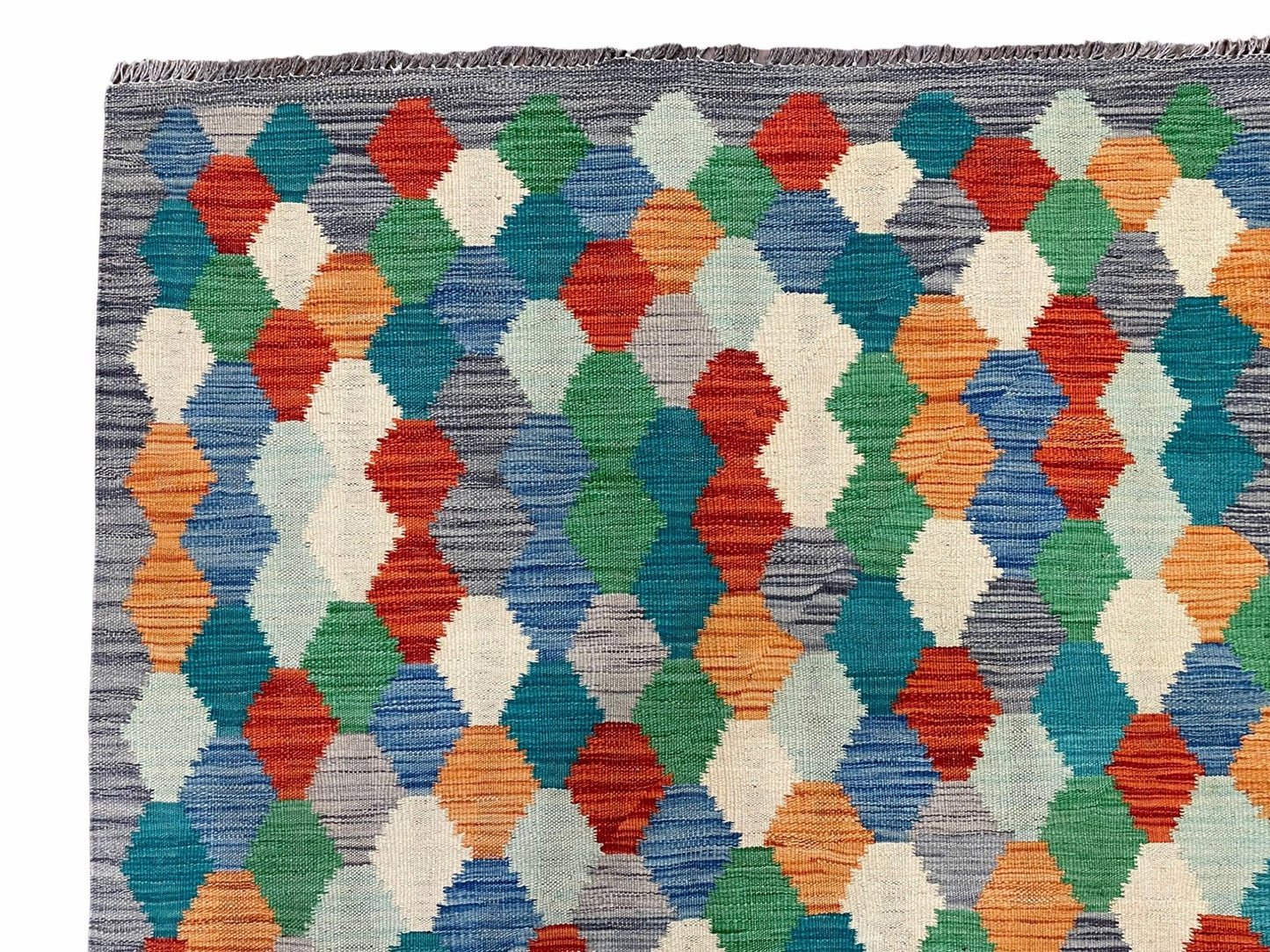 Colorful Chobi Kilim Rug 6x9 Handmade Wool Area Rug For Playrooms