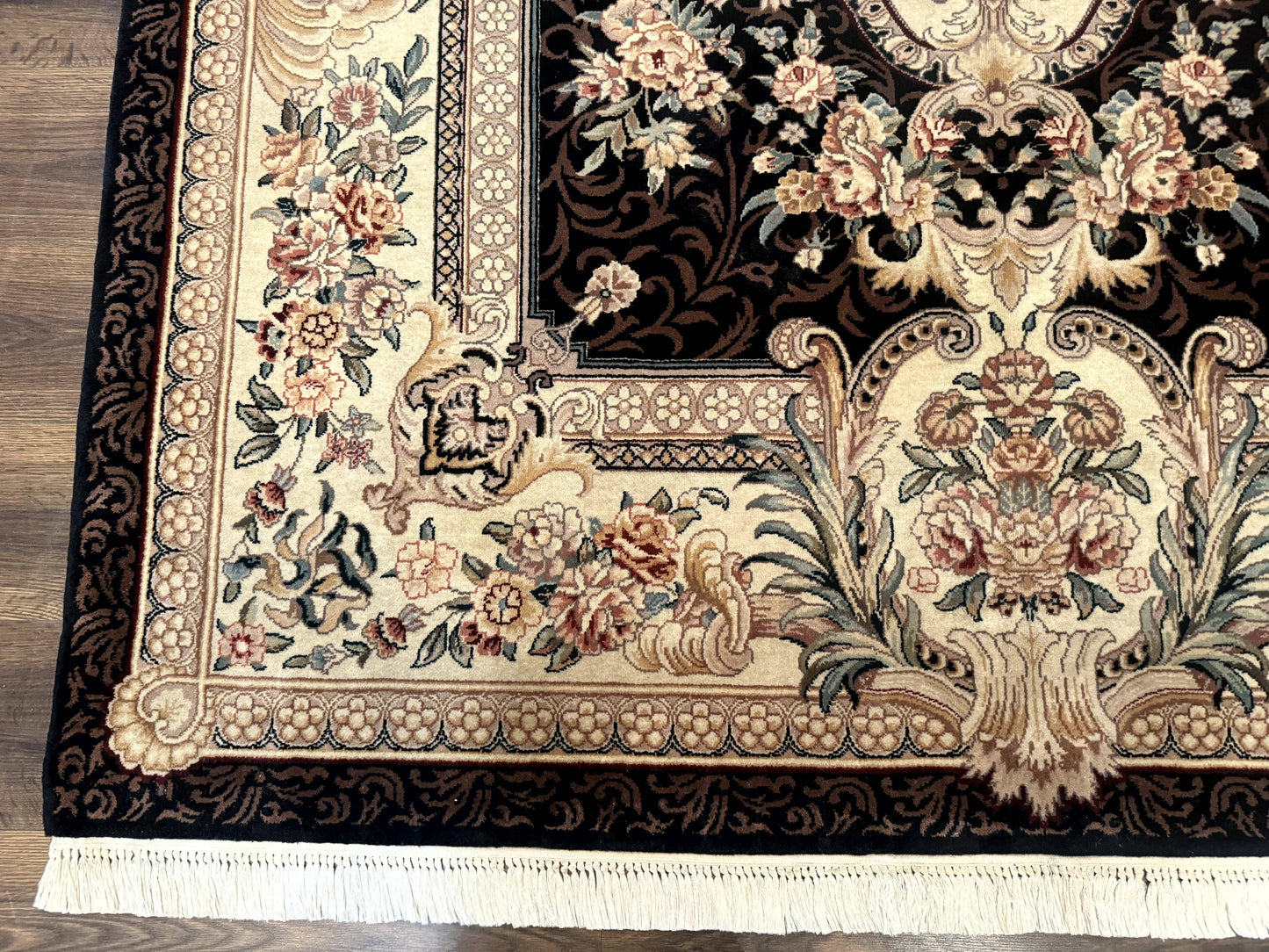 Aubusson Rug 6x9 European Design Hand Knotted Wool Fine 170 KPSI Elegant Carpet