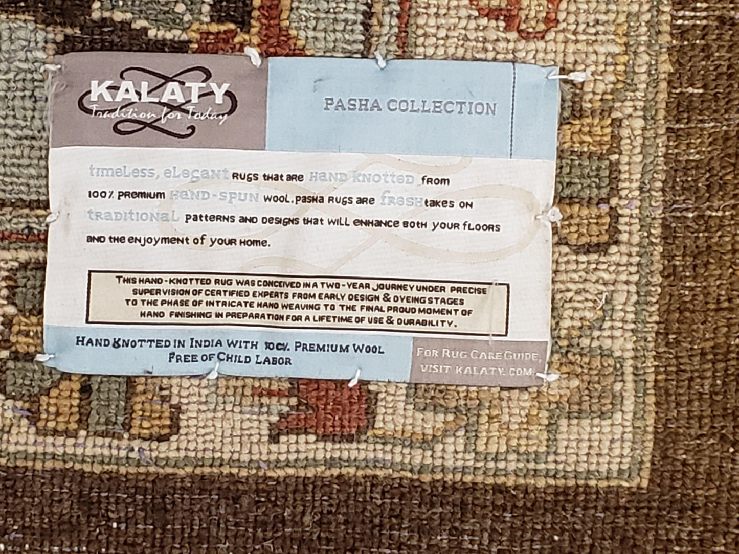 Oushak Wool Rug Indo Mahal Vintage Hand Knotted 8 Ft 8 In By 12 Ft Floral Brown And Blue