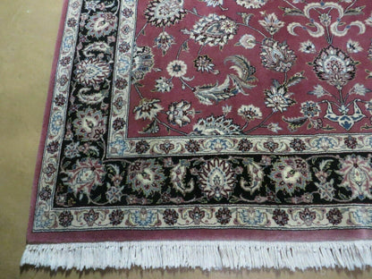 Handmade Wool Silk Rug Vintage Floral Oriental 6x9 Allover Design