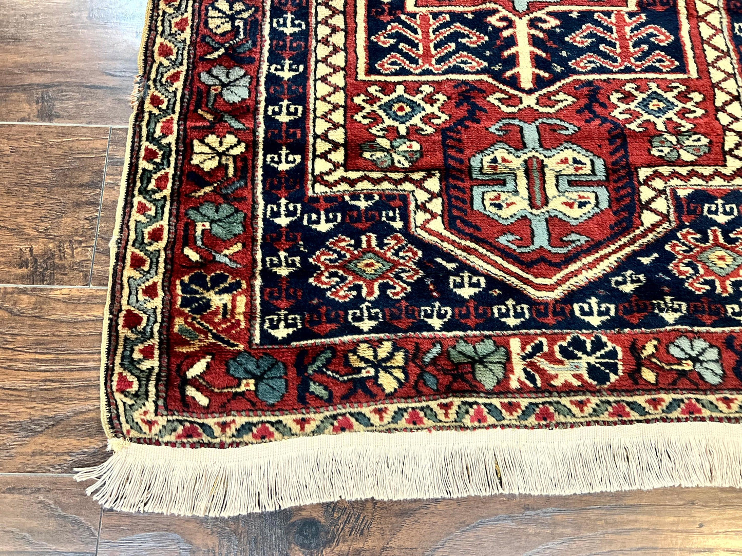 Antique Turkish Sparta Rug 3x4 Geometric Caucasian Wool Carpet