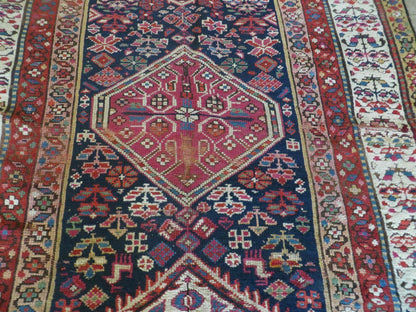 4' X11' Antique Handmade Turkish Anatolian Wool Corridor Kalegy Runner Rug