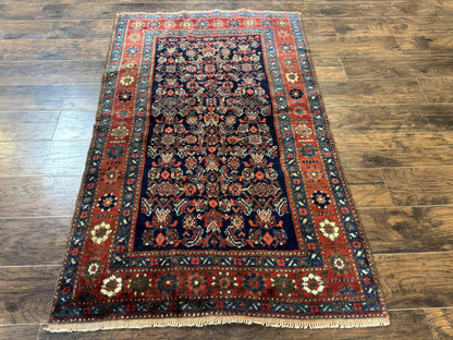 Antique Persian Tribal Rug 4x6, Kurdish Rug