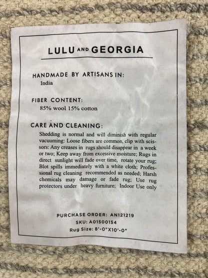 Shag Rug Handmade Modern 8x10 Gray And Black Wool Cotton Indian