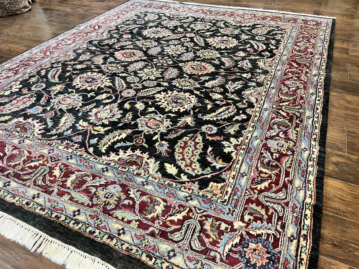 Indo Persian Rug 8x10 Hand Knotted Wool Floral Vintage Area Rug Nourison