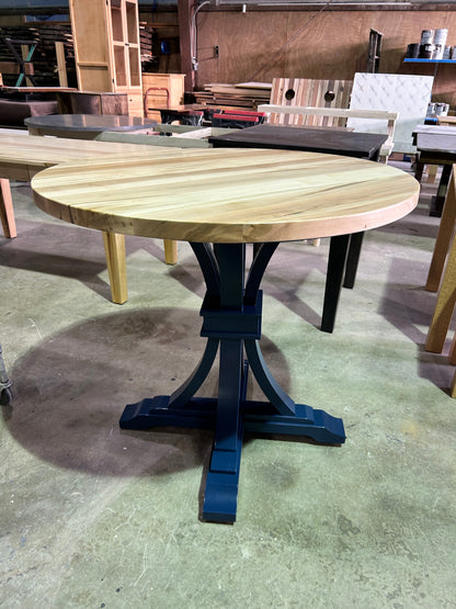 Aspen Round Dining Table With Pedestal Base Kiln Maple Or Oak Top Custom Built