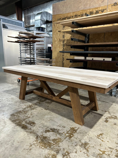 Harmony Leg Dining Table Handcrafted Solid Wood With Custom 1 Inch Or 2 Inch Tops