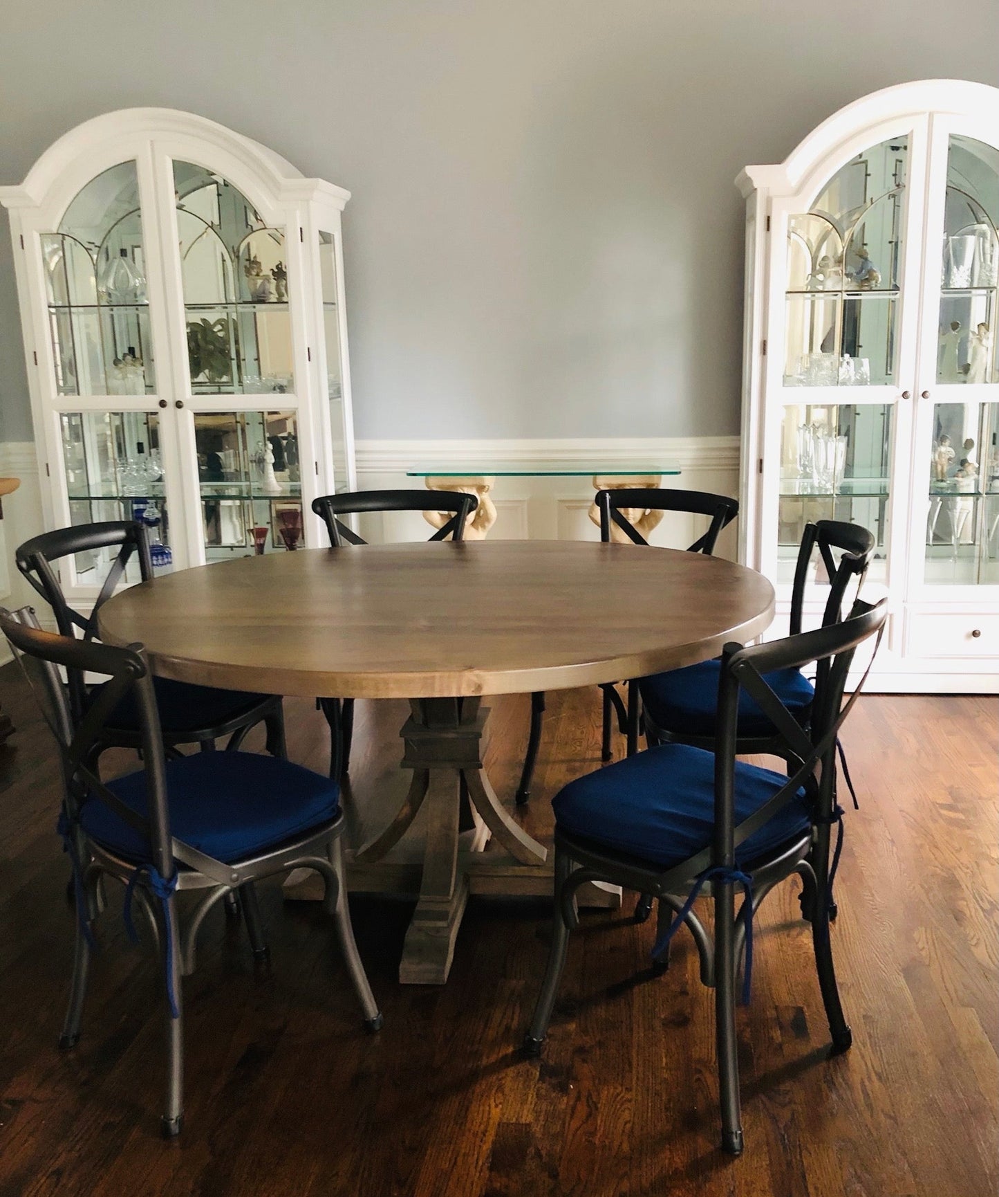 Aspen Round Dining Table With Pedestal Base Kiln Maple Or Oak Top Custom Built