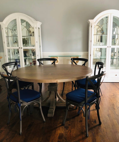 Aspen Round Dining Table With Pedestal Base Kiln Maple Or Oak Top Custom Built