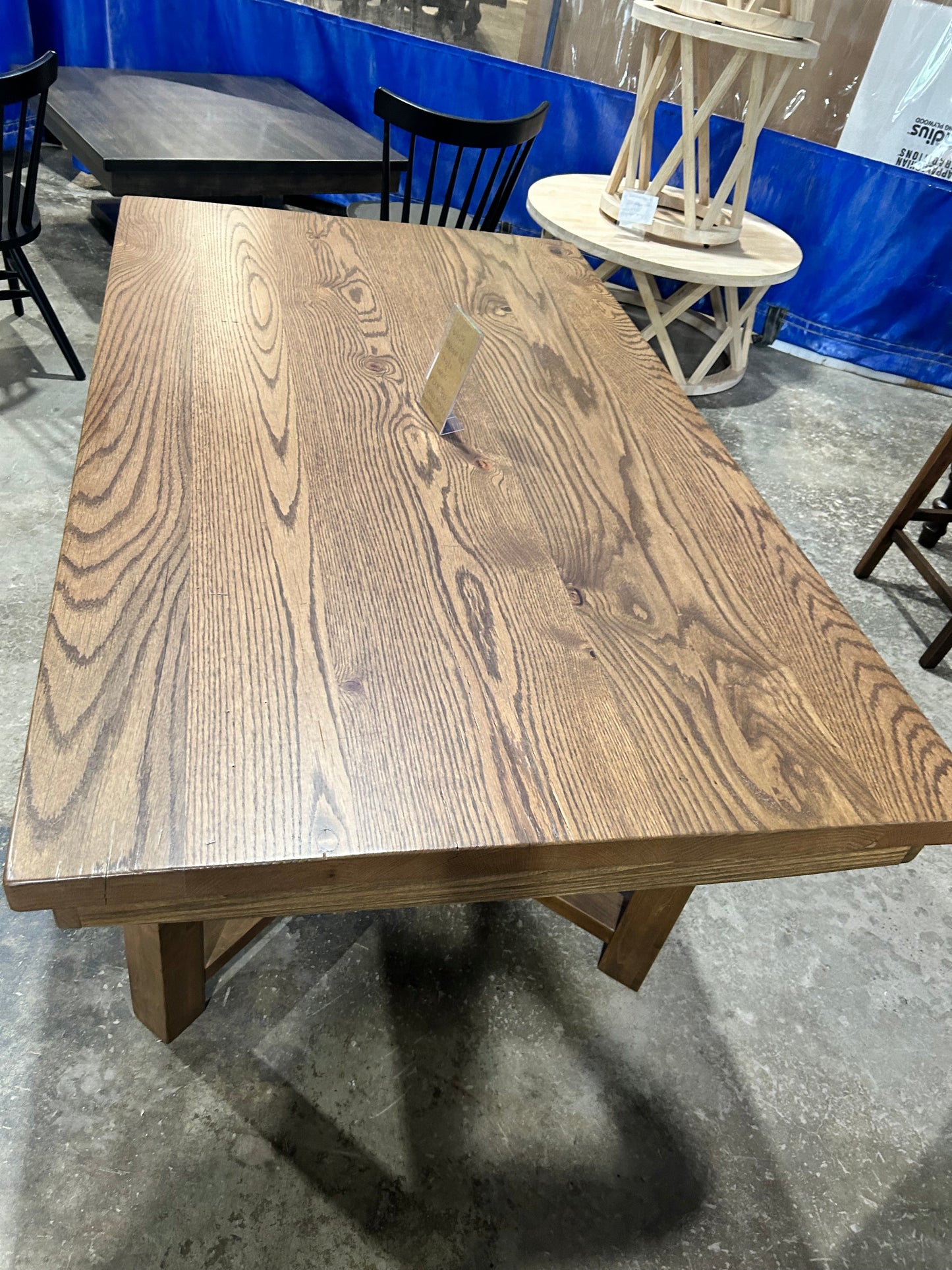 Megan Leg Style Table 64x38 Oak Top Early American Finish