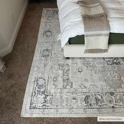 Washable Flat Pile Rug - Stylish Durable Home Decor in Akram Antrasit