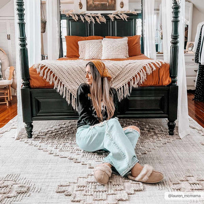 Bohemian Area Rug - High-Low Rustic Design for Cozy Home Décor
