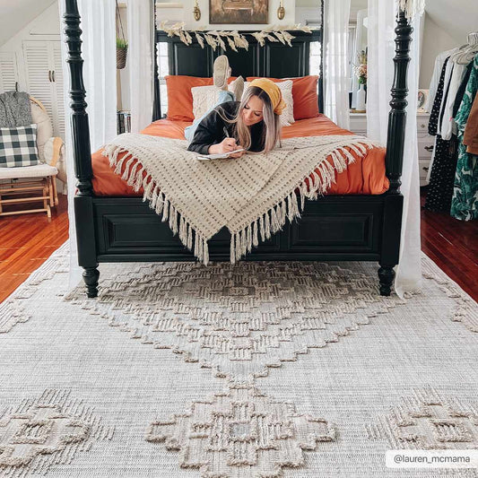 Bohemian Area Rug - High-Low Rustic Design for Cozy Home Décor