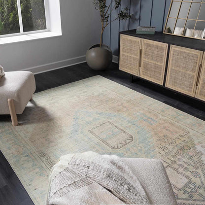 Vintage Washable Area Rug - Soft Durable Home Décor