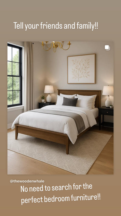 Milly Style Custom Solid Wood Bed Frame Made To Order For Lasting Comfort