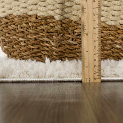 Cream Brown Dotted Plush Area Rug - Cozy Home Decor