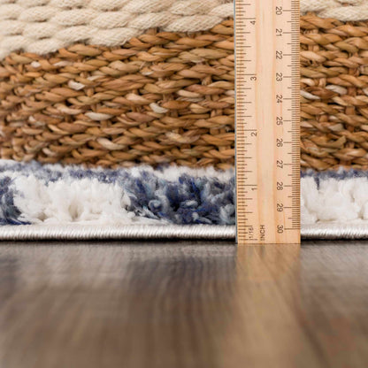 Blue White Checkered Area Rug - Stylish Home Decor Accent