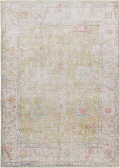 Vintage Washable Flat Pile Area Rug - Elegant Durable Home Decor