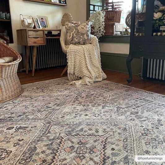 Washable Tan Flat Pile Rug - Cozy Home Decor Accent