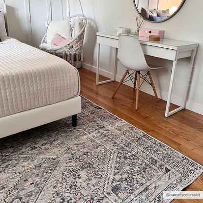 Washable Tan Flat Pile Rug - Cozy Home Decor Accent