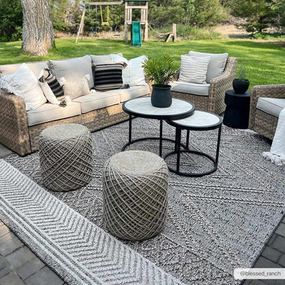 Beige and Charcoal Area Rug - Stylish Modern Home Decor