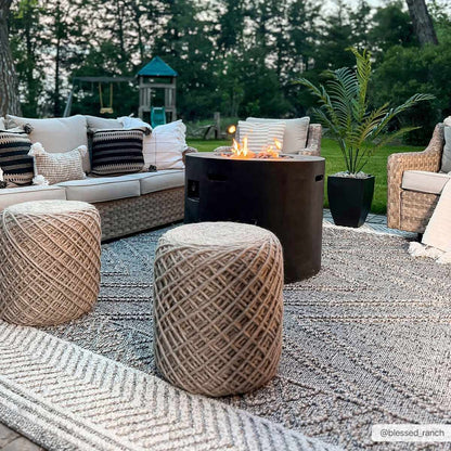 Beige and Charcoal Area Rug - Stylish Modern Home Decor