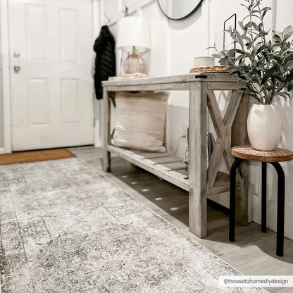 Hera Olive Washable Flat Pile Rug - Stylish  Easy to Clean