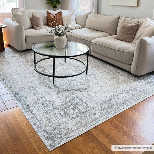 Hera Olive Washable Flat Pile Rug - Stylish  Easy to Clean