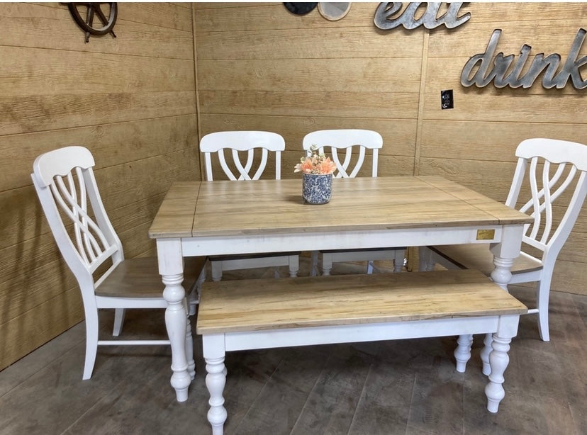 Thick Spindle Leg Bench 18 Inch High Designed To Pair With Thick Spindle Leg Table