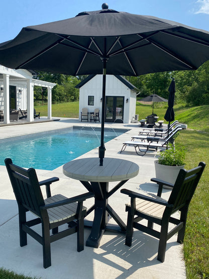 Round Outdoor Dining Table Poly Patio Furniture For Outdoor Use