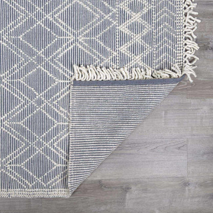 Ramsbury Denim Blue Wool Area Rug - Soft Durable Stylish Home Accent