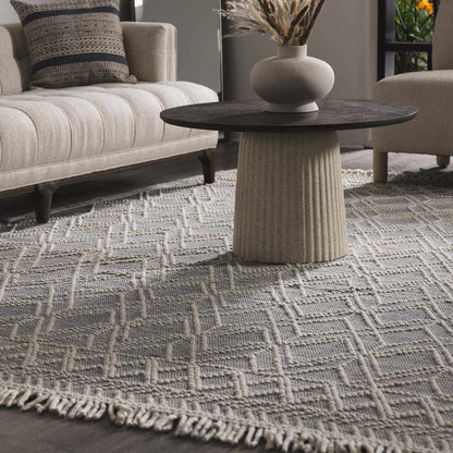 Ramsbury Denim Blue Wool Area Rug - Soft Durable Stylish Home Accent